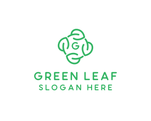 Leaf Circle Lettermark logo design