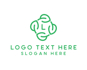 Leaf Circle Lettermark logo design