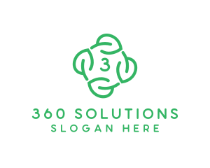 360 - Leaf Circle Lettermark logo design