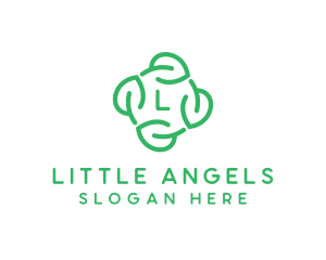 Leaf Circle Lettermark logo design