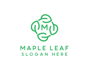 Leaf Circle Lettermark logo design