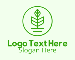 Green Circle Plant  Logo