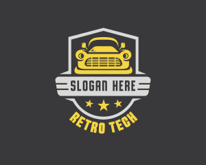 Retro Truck Shield logo design