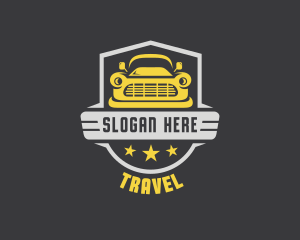 Retro Truck Shield logo design