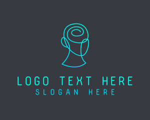 Head - Artificial Intelligence Head Technology logo design