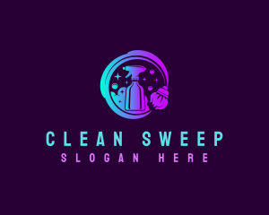 Mop - Mop Disinfection Cleaning logo design