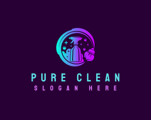 Mop Disinfection Cleaning logo design