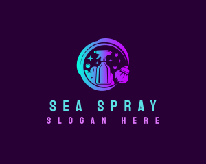 Mop Disinfection Cleaning logo design