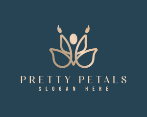 Yoga Lotus Petal logo design