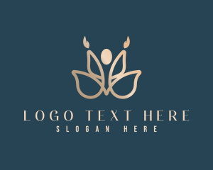 Human - Yoga Lotus Petal logo design