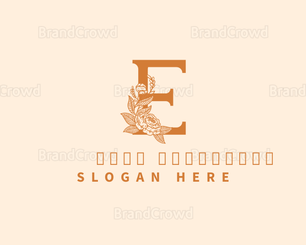 Organic Floral Flower Letter E Logo