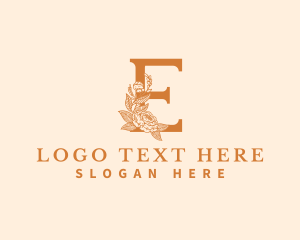 Letter E - Organic Floral Flower Letter E logo design