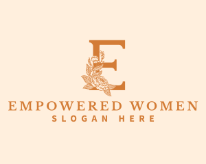 Organic Floral Flower Letter E logo design