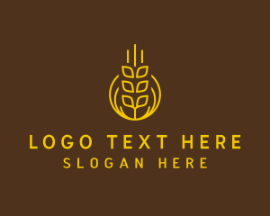Golden - Wheat Grain Farm logo design