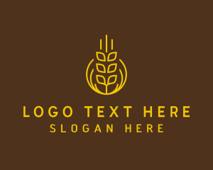 Wheat Grain Farm Logo