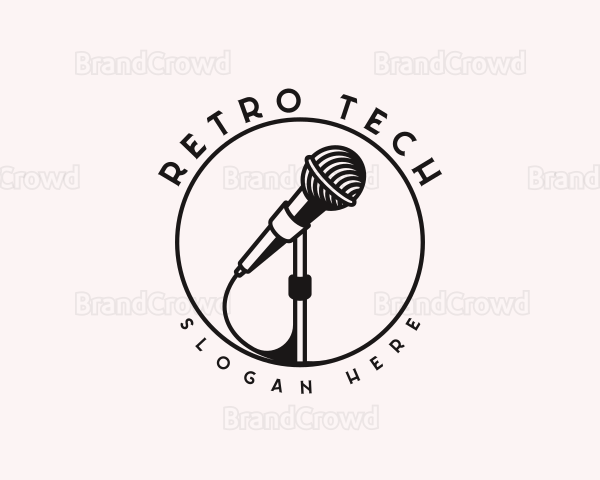 Microphone Karaoke Entertainment Logo