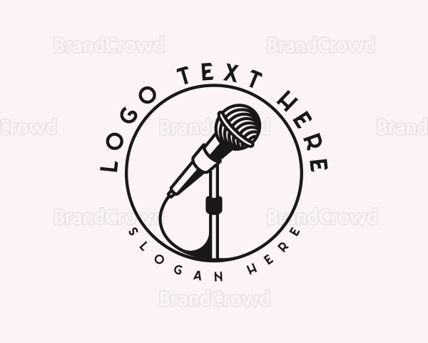 Microphone Karaoke Entertainment Logo