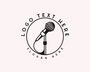 Singer - Microphone Karaoke Entertainment logo design