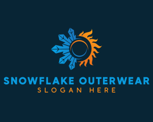 Snowflake Fire Temperature logo design