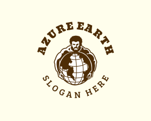 Masculine Man Globe logo design