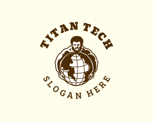 Masculine Man Globe logo design