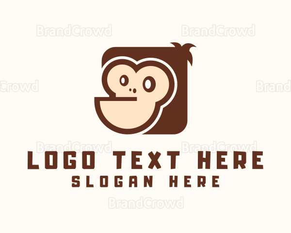 Cartoon Monkey Ape Logo