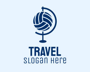 Atlas - Blue Volleyball Globe logo design