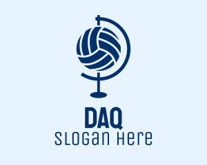 Map - Blue Volleyball Globe logo design