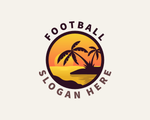 Vacation - Beach Palm Scenery Destination logo design