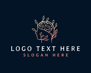 Psychology - Head Brain Leaf logo design