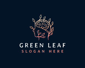 Head Brain Leaf logo design