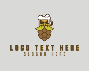 Beard - Beer Hop Moustache logo design