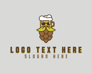 Brewery - Beer Hop Moustache logo design