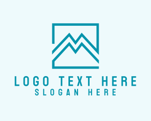 Heptagon - Modern Geometric Letter M logo design
