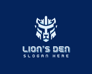 Lion Warrior Helmet logo design