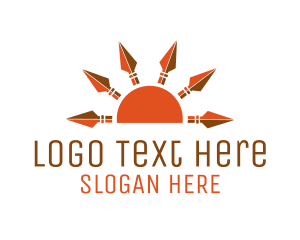 Orange Sun Spears logo design