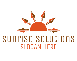 Orange Sun Spears logo design