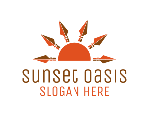 Orange Sun Spears logo design