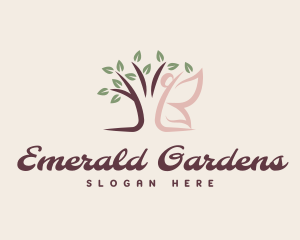 Tree Butterfly Garden logo design