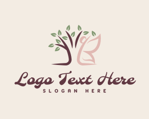 Insect - Tree Butterfly Garden logo design