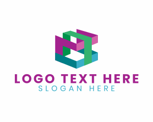 Letter Sm - Modern Business Cube Company logo design