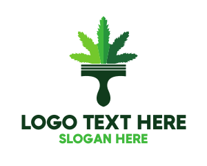 Eco - Cannabis Paint Brush logo design