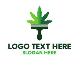 Cannabis Paint Brush Logo