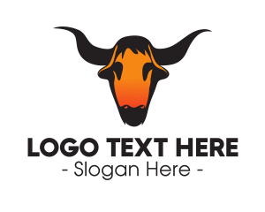 Horn - Texas Bull Skull logo design
