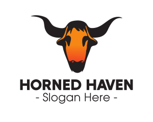 Horned - Texas Bull Skull logo design