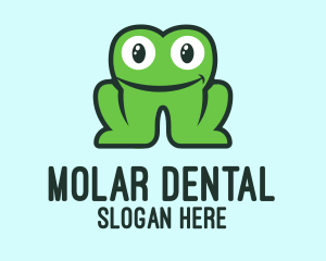 Molar - Green Dental Tooth Frog logo design