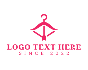 Clothing Shop - Pink Fashion Hanger logo design