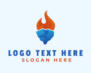 Cold - Gradient Fire Glacier logo design