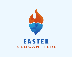 Heat - Gradient Fire Glacier logo design