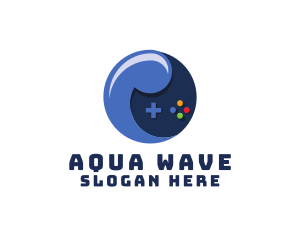 Round Wave Gaming Controller logo design